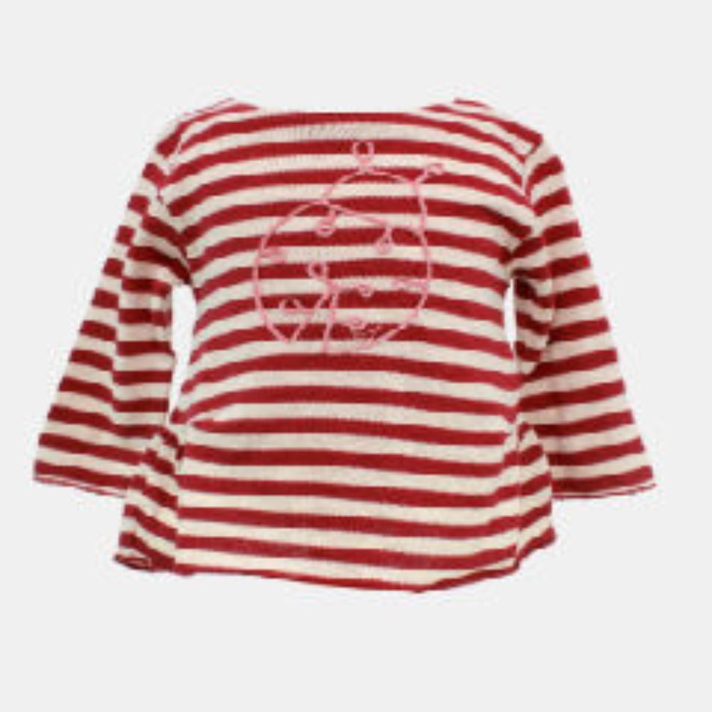 Play Up Lady Bug Burgundy Striped Top